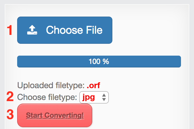 How to convert ORF files online to JPG